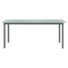 Light Grey Garden Table - 190x90 cm Aluminium & Glass