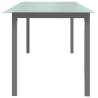 Light Grey Garden Table - 190x90 cm Aluminium & Glass