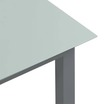 Light Grey Garden Table - 190x90 cm Aluminium & Glass