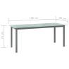 Light Grey Garden Table - 190x90 cm Aluminium & Glass