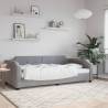 Light Grey Day Bed 90x190 cm | Sofa & Bed Combination