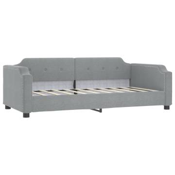 Light Grey Day Bed 90x190 cm | Sofa & Bed Combination