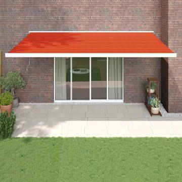 Retractable Awning Orange & Brown 5x3 m - Durable & Stylish