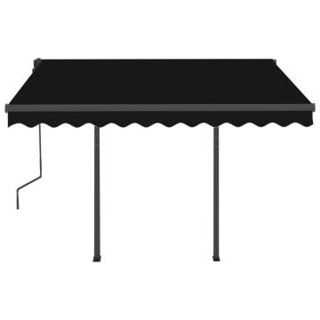 Manual Retractable Awning with LED - 3x2.5m Anthracite