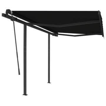 Manual Retractable Awning 3.5x2.5m Anthracite for Patio