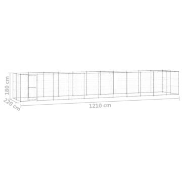 Premium Outdoor Dog Kennel - Galvanised Steel 26.62 m²