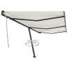 Freestanding Manual Retractable Awning 600x350 cm Cream Colour cream Size 600 x 350 cm Quantity in Package 1 