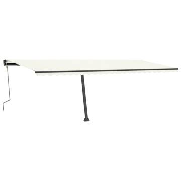 Freestanding Manual Retractable Awning - 600x350 cm Cream