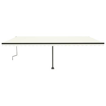 Freestanding Manual Retractable Awning - 600x350 cm Cream