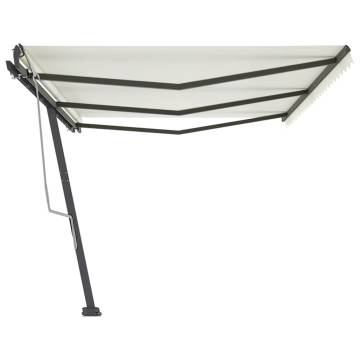 Freestanding Manual Retractable Awning - 600x350 cm Cream