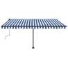 Freestanding Manual Retractable Awning 400x350 cm - Blue/White