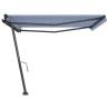 Freestanding Manual Retractable Awning 400x350 cm - Blue/White