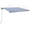 Freestanding Manual Retractable Awning 400x350 cm - Blue/White