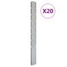 Garden Fence Posts 20 pcs Silver 200 cm Galvanised Steel Size 200 cm Quantity in Package 20 