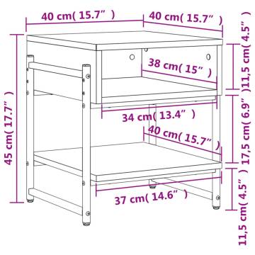 Stylish Smoked Oak Coffee Table - 40x40x45 cm | HipoMarket