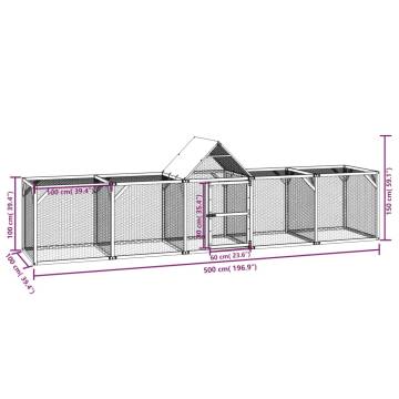 Premium Chicken Coop 500x100x150 cm - Solid Pine Wood