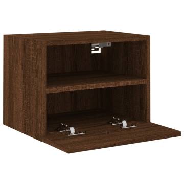 Brown Oak TV Wall Cabinet - Space Saving & Stylish Design