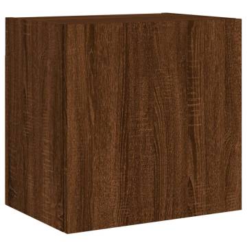 Brown Oak TV Wall Cabinet - Stylish & Space-Saving Design