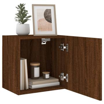 Brown Oak TV Wall Cabinet - Stylish & Space-Saving Design