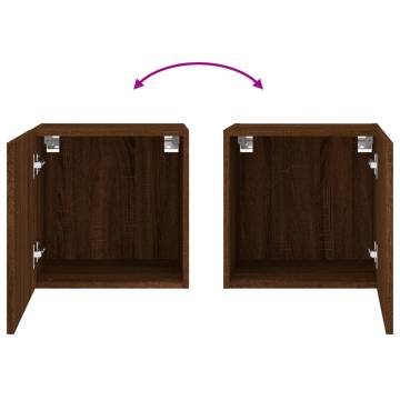 Brown Oak TV Wall Cabinet - Stylish & Space-Saving Design