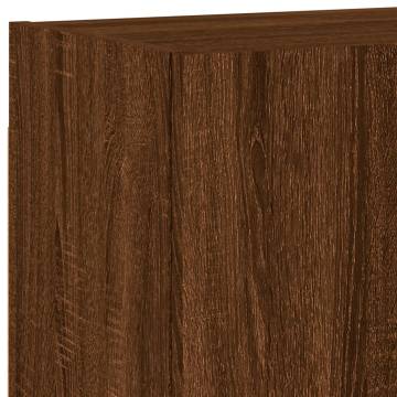 Brown Oak TV Wall Cabinet - Stylish & Space-Saving Design