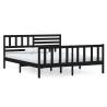 Black Solid Wood Bed Frame 140x190 cm | Hipo Market