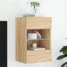 TV Wall Cabinet with LED Lights Sonoma Oak 40x30x60.5 cm Colour sonoma oak Quantity in Package 1 Width 40 cm 