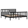 Black Solid Wood Bed Frame 140x190 cm | Hipo Market