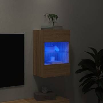 TV Wall Cabinet with LED Lights - Sonoma Oak | HipoMarket