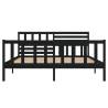 Black Solid Wood Bed Frame 140x190 cm | Hipo Market