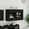 Modern Black TV Wall Cabinet with LED Lights - 98.5x30x60.5 cm