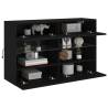 Modern Black TV Wall Cabinet with LED Lights - 98.5x30x60.5 cm