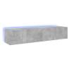 TV Wall Cabinets with LED Lights - 2 pcs Concrete Grey