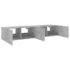 TV Wall Cabinets with LED Lights - 2 pcs Concrete Grey