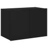 TV Wall Cabinet with LED Lights - Black, 60x35x41 cm