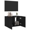 TV Wall Cabinet with LED Lights - Black, 60x35x41 cm