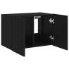 TV Wall Cabinet with LED Lights - Black, 60x35x41 cm