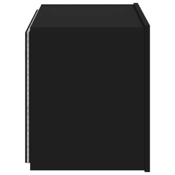 TV Wall Cabinet with LED Lights - Black, 60x35x41 cm