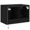 TV Wall Cabinet with LED Lights - Black, 60x35x41 cm