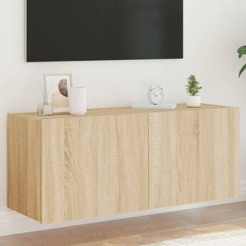 LED TV Wall Cabinet Sonoma Oak - Modern 100x35x41 cm