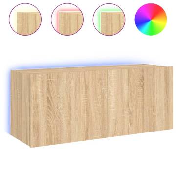 LED TV Wall Cabinet Sonoma Oak - Modern 100x35x41 cm