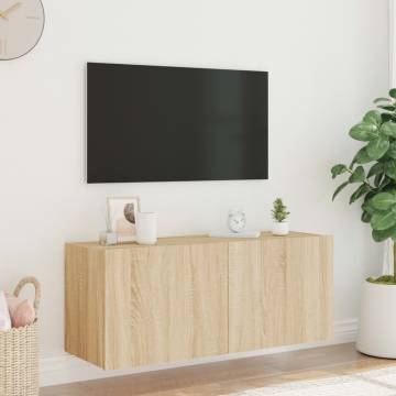 LED TV Wall Cabinet Sonoma Oak - Modern 100x35x41 cm