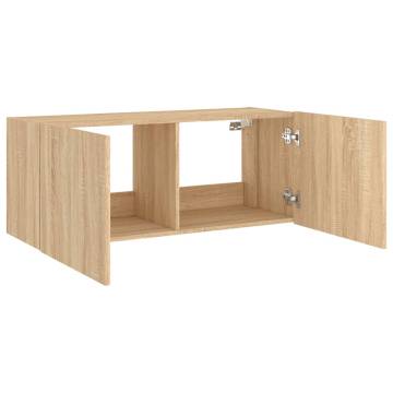 LED TV Wall Cabinet Sonoma Oak - Modern 100x35x41 cm