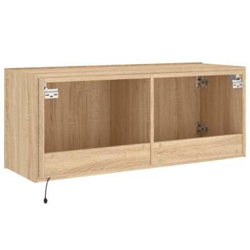 LED TV Wall Cabinet Sonoma Oak - Modern 100x35x41 cm