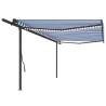 Manual Retractable Awning with LED 5x3.5 m Blue and White Colour blue and white Size 5 x 3.5 m Quantity in Package 1 