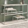 Console Table Silver Stainless Steel and Tempered Glass Colour silver and white Quantity in Package 1 Material glass 