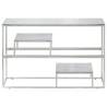 Elegant Silver Stainless Steel Console Table | Hipo Market