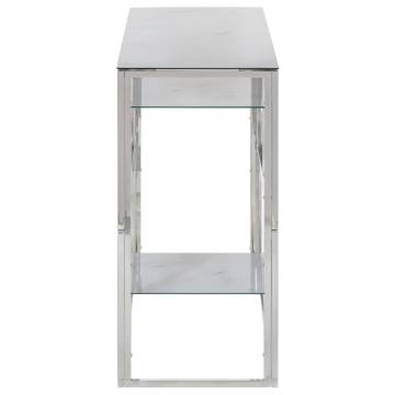 Elegant Silver Stainless Steel Console Table | Hipo Market