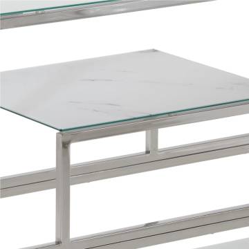 Elegant Silver Stainless Steel Console Table | Hipo Market