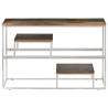 Stylish Silver Console Table - Stainless Steel & Reclaimed Wood